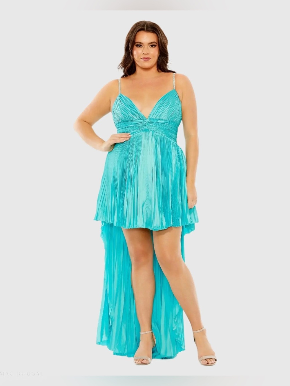 Mac Duggal 77007 NWT High Low Pleated Dress